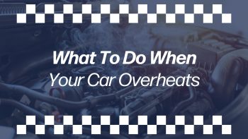 Car engine emitting steam with text overlay “What to Do When Your Car Overheats” – Foglesong Towing guide
